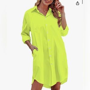 Misguided Casual Button Down Shirts Long Sleeve Dress for Women